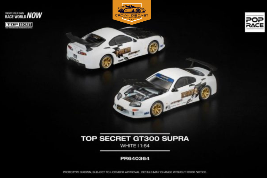 Mô hình xe Toyota SUPRA TOP SECRET GT300 WHITE tỉ lệ 1:64 Poprace PR640364 | Crown Diecast - Ảnh 3