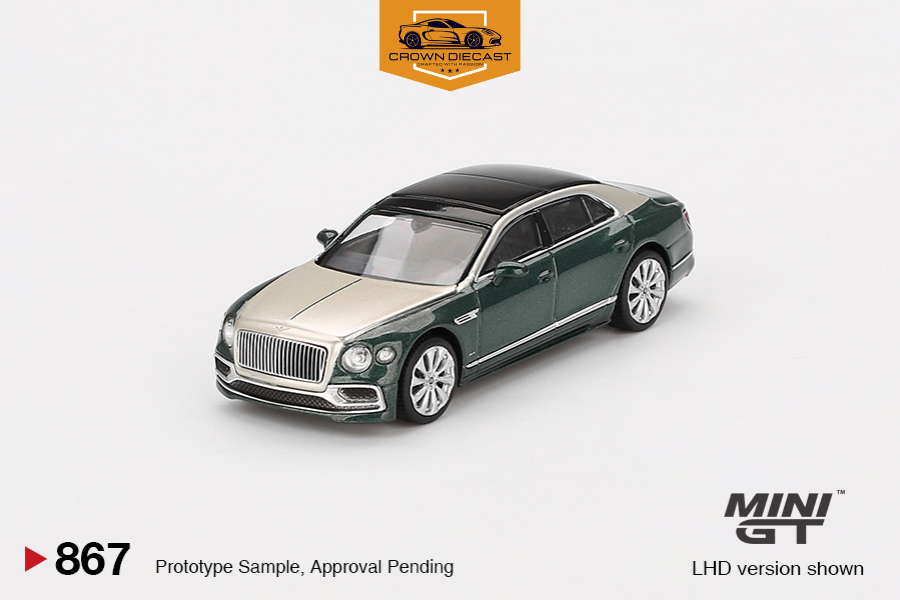 Mô hình xe Bentley Flying Spur White Sand Verdant tỉ lệ 1:64 MiniGT MGT00867 | Crown Diecast
