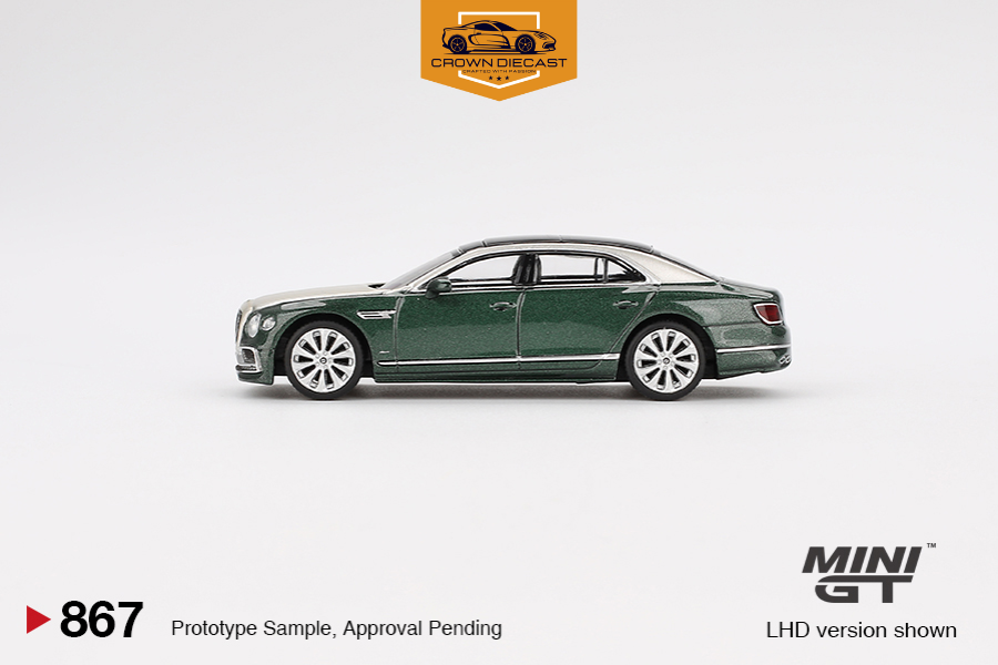 Mô hình xe Bentley Flying Spur White Sand Verdant tỉ lệ 1:64 MiniGT MGT00867 | Crown Diecast - Ảnh 3