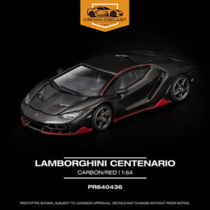 Mô hình xe Lamborghini Centenario Carbon/Red New Tooling tỉ lệ 1:64 Pop Race PR640436