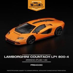 Mô hình xe Lamborghini Countach Lp1 800-4 Arancia Atlas tỉ lệ 1:64 Pop Race PR640450 | Crown Diecast